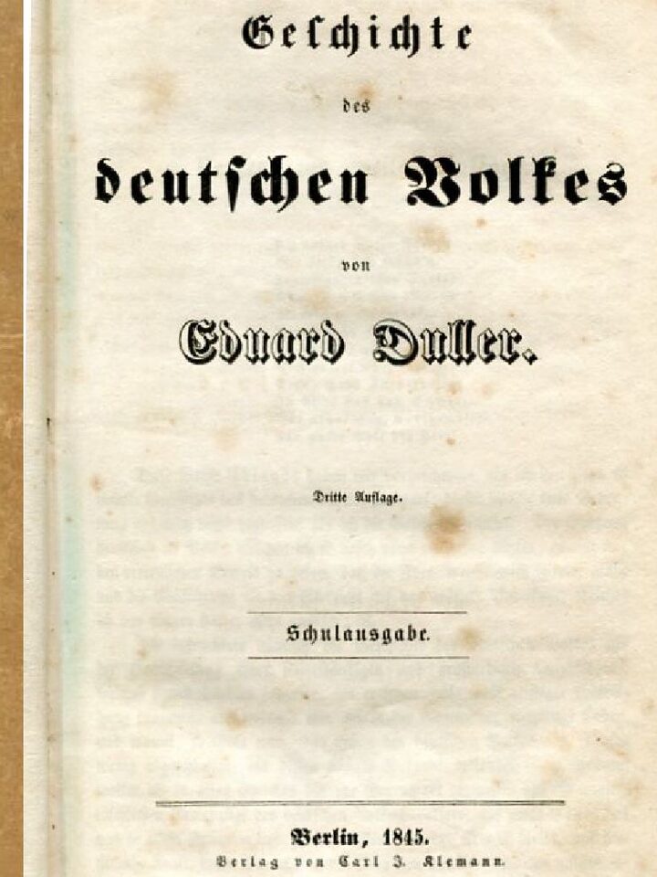 Titelblatt: Eduard Duller, Geschichte des deutschen Volkes, Schulausgabe, Berlin 1845