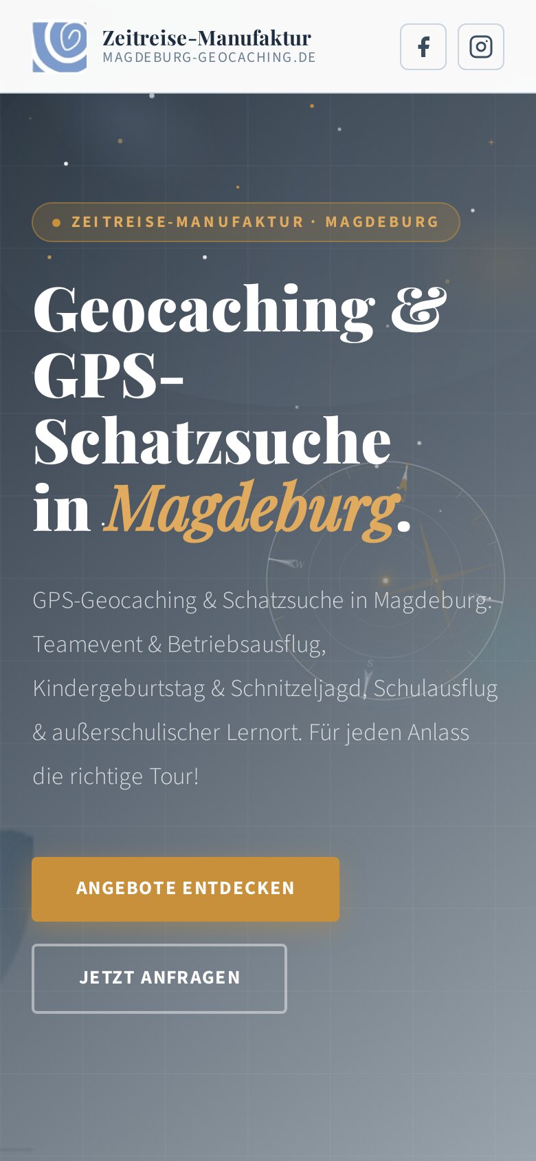magdeburg-geocaching.de auf dem Smartphone