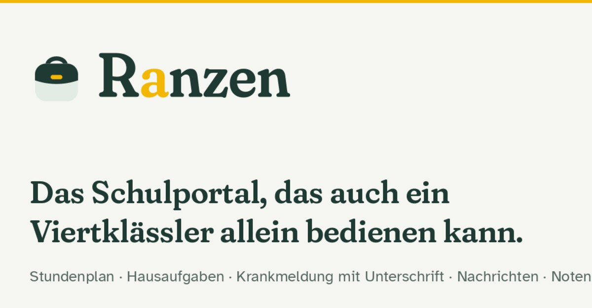 Ranzen – das Schulportal, das auch ein Viertklässler allein bedienen kann