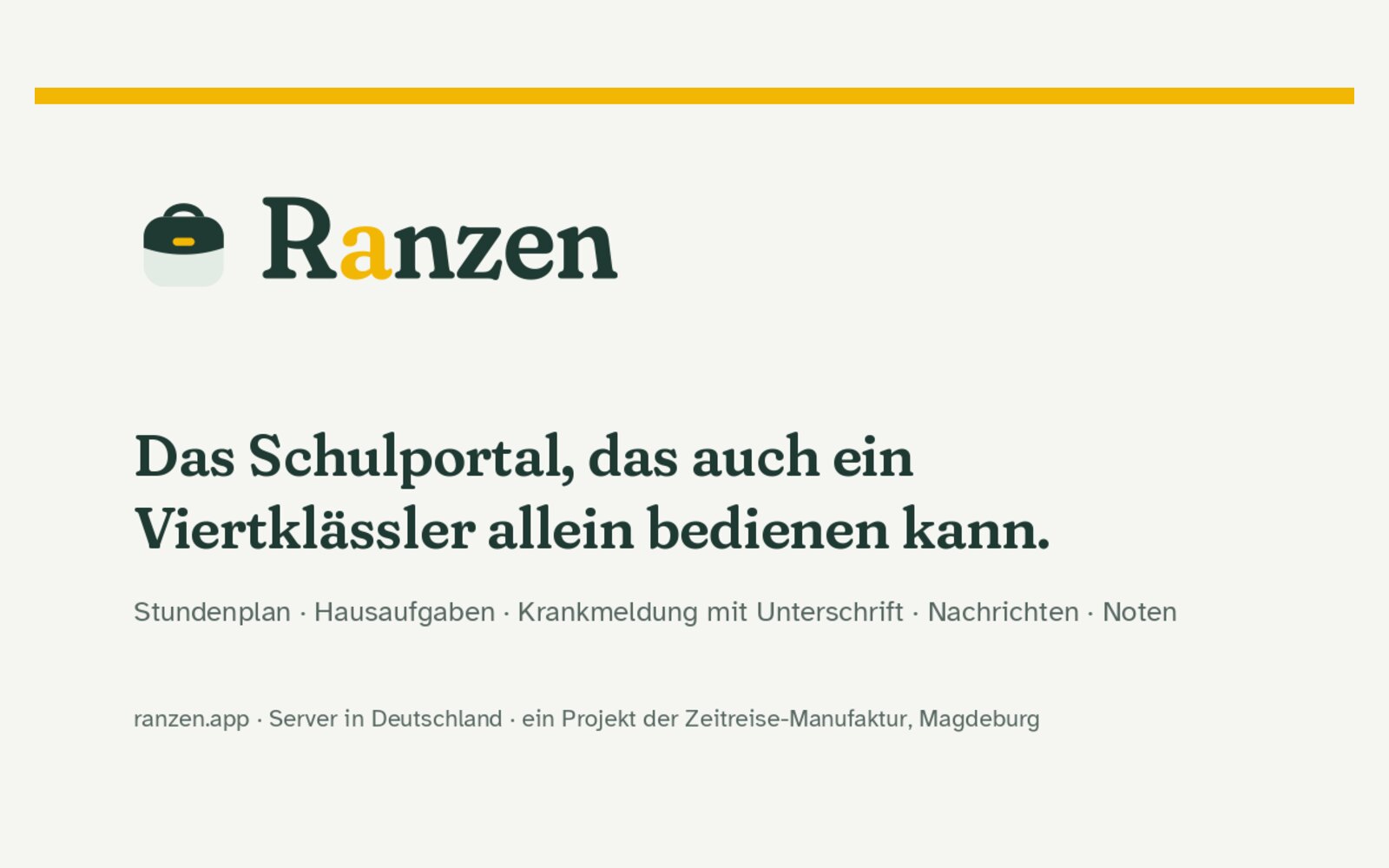 Ranzen – das Schulportal, das auch ein Viertklässler allein bedienen kann